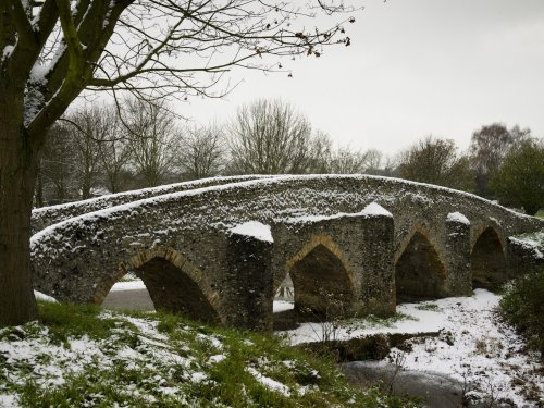 Packhorse Bridge at Moulton near Newmarket, Suffolk.