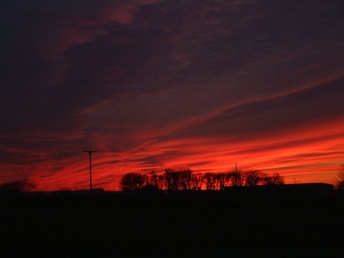 Burning sky at night