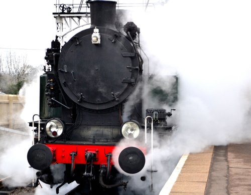 Steam Engine arriving at the station