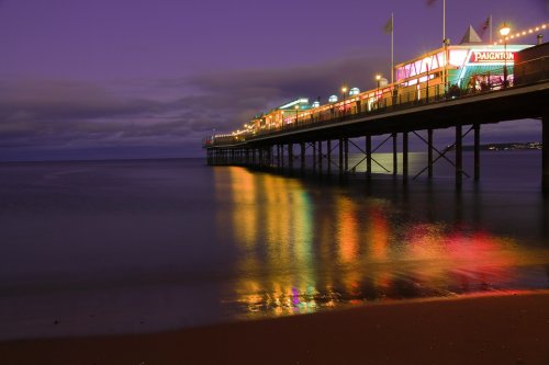 Paignton pier at dusk