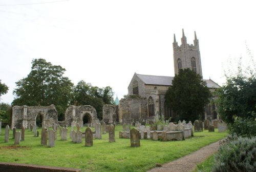 Bungay Priory Ruins in the churchyard