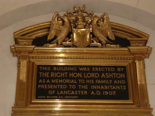 Commemorative plaque in the Ashton Memorial