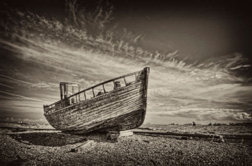 High and dry - Dungeness, Kent.