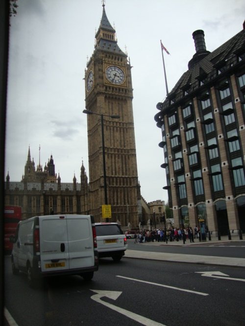 View of London form open top bus