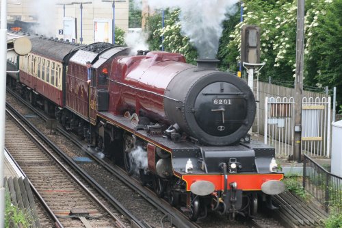 Princess Elizabeth 6201 passing through Feltham Station