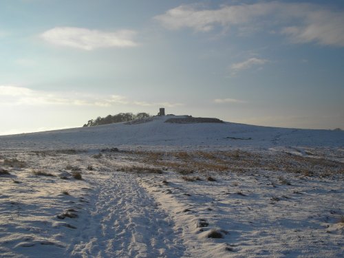Old John in the snow - Bradgate Park