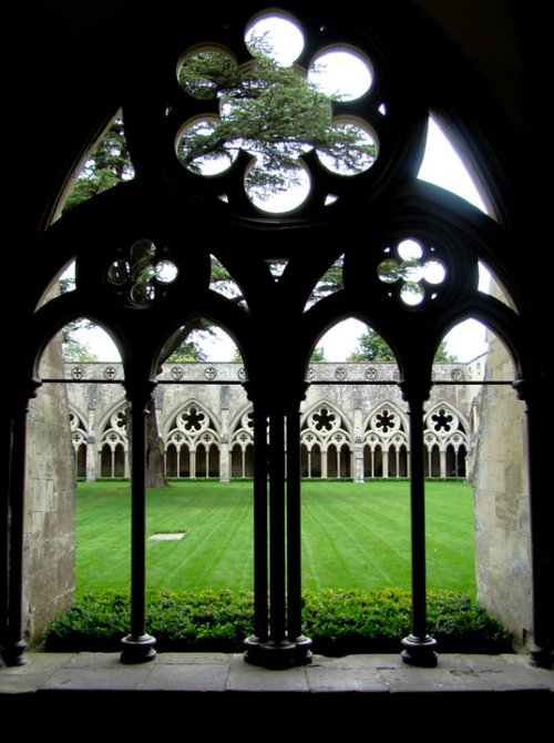 The cloister of Salisbury Cathedral, Wiltshire