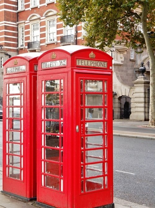 Red telephone boxes, Victoria Embankment, London