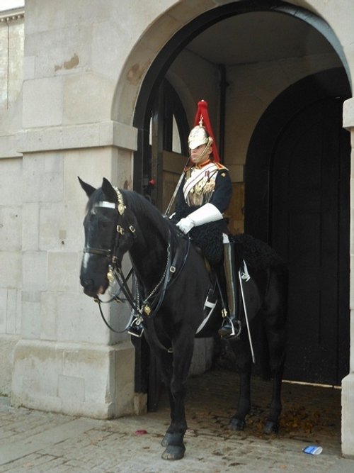 Guard duty in Whitehall, London