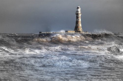 Sea Spray over Roker Pier