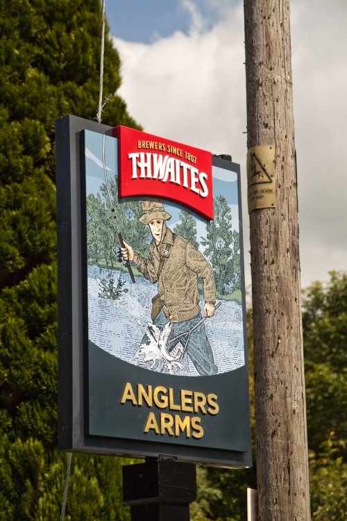 The Anglers Arms pub sign, Haverthwaite