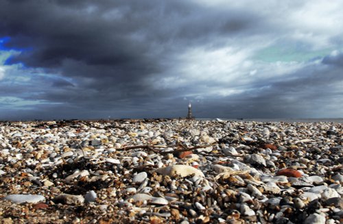 Pebbled beach at Roker.