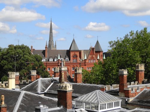 View over chimneys from Norwich Castle, Norwich, Norfolk