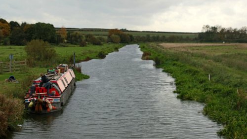 Narrow Boat on River Nene at Denford