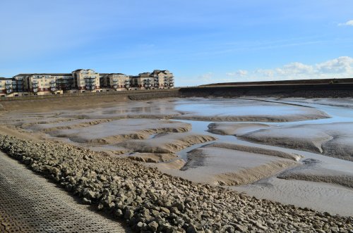 Tide out  Eastbourne harbour.