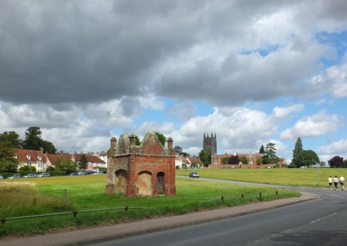 Long Melford,Green and village Church view