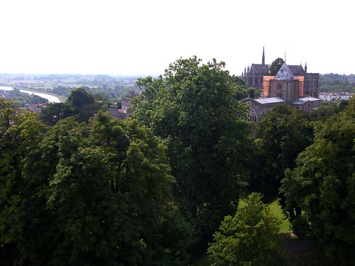 Arundel Cathedral seen from the Keep at Arundel Castle