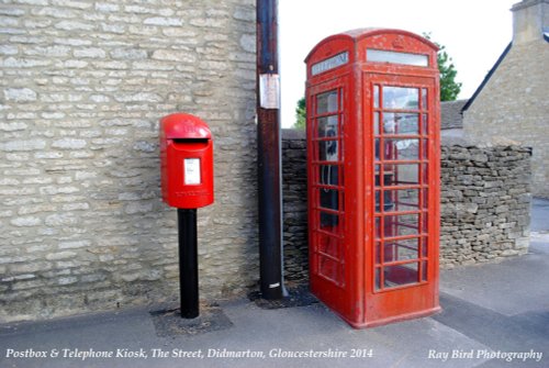 Tetephonebox & Postbox, The Street, Didmarton, Gloucestershire 2014