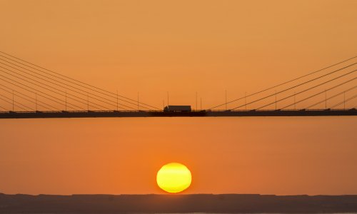 Crossing the Dartford Bridge at Sunset