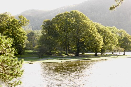 Autumn shore scene, Derwentwater, Keswick, Cumbria