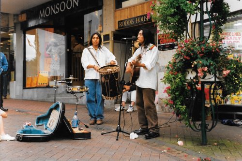 Street musicians in Bournemouth Town Centre 1995