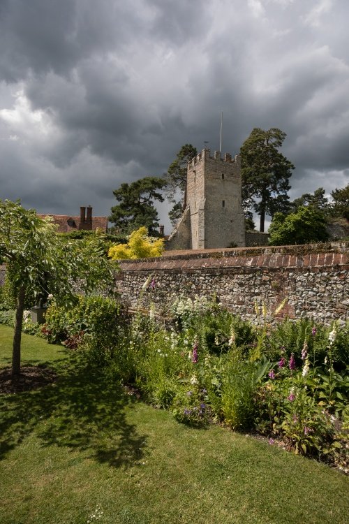 Storm clouds over the Great Tower at Greys Court