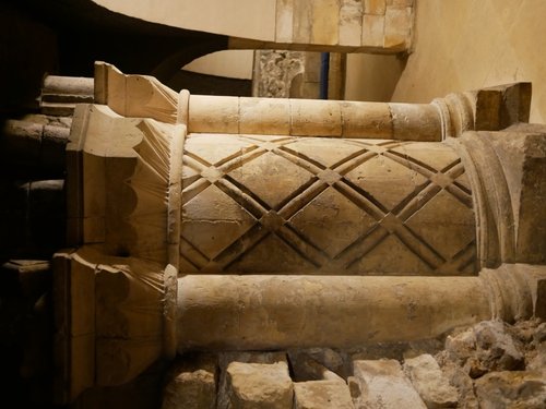 Another column in the crypt of York Minster