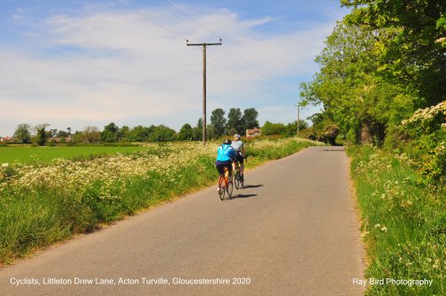 Cyclists, Littleton Drew Lane, Acton Turville, Gloucestershire 2020
