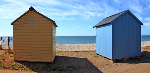 Budleigh beach huts in lockdown