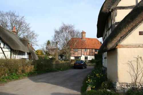 Timber framed and thatched cottages in Blewbury