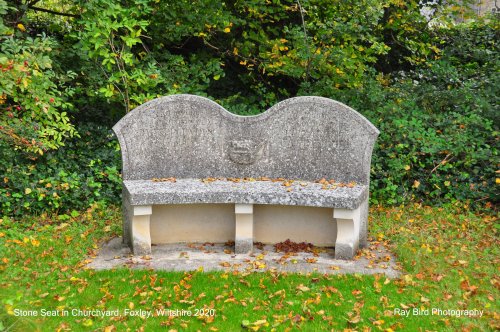 Stone Seat iin Churchyard, Foxley, Wiltshire 2020
