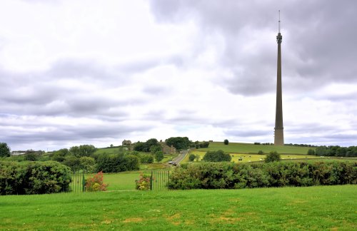 Emley Moor Mast viewed from the 3 Acres Inn