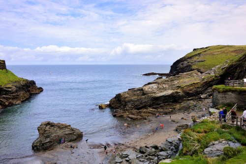 A View of Castle Cove at Tintagel in Cornwall