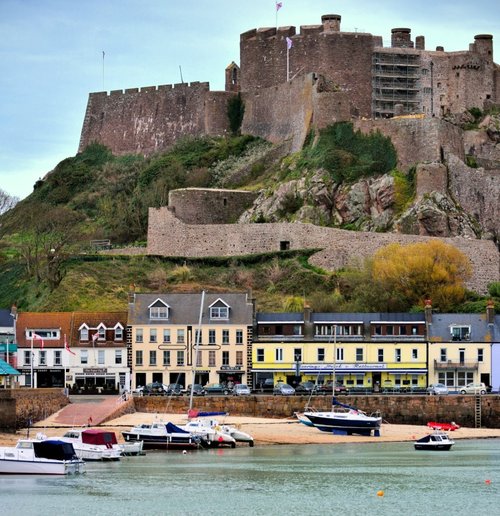 Mont Orgueil Castle, Village Centre and Harbour View