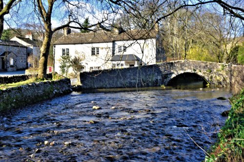 Malham Beck Flowing by the Old Post Office in Malham Village
