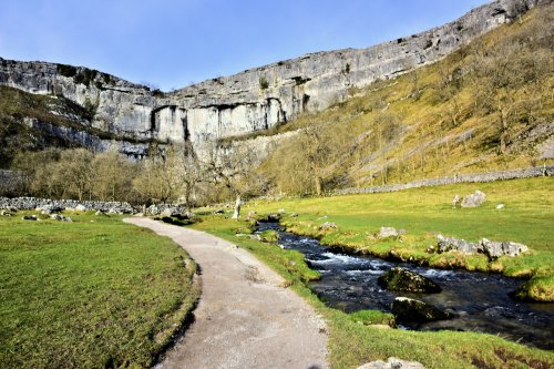 Malham Cove & Beck Viewed from the Approach Path