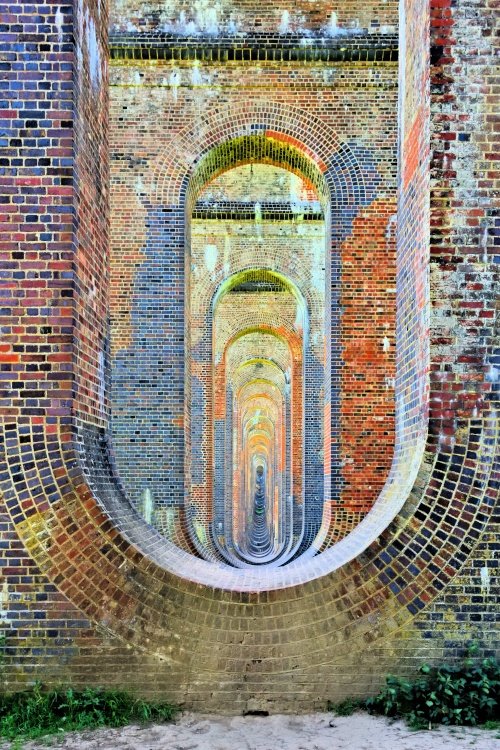 View Through the Vaulted Piers of the Ouse Valley Viaduct