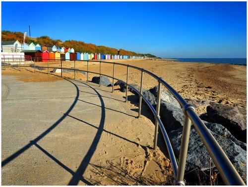 beach rail shadow