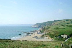 Hemmick Beach near Boswinger in Cornwall
