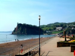 Teignmouth, Devon. Beach: looking West.