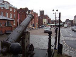 Looking towards Market Square from Ludlow Castle