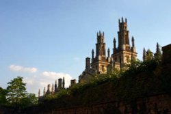Oxford. All Souls College, from New College Lane, early evening