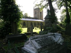 The Churchyard of the plague village of Eyam, Derbyshire. 23 July 04