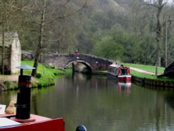 Canal boats at Consall, Staffordshire