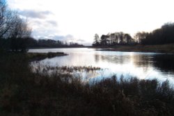 Fisher Tarn Reservoir in winter, Kendal, Cumbria