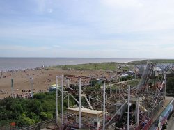 View from the top of the ferris wheel at Skegness Pleasure Beach
