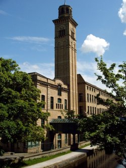 Saltaire Mills on the Leeds and Liverpool Canal, Saltaire.