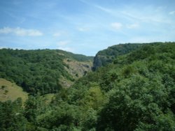 Cheddar gorge from Jacob's Ladder. Cheddar, Somerset