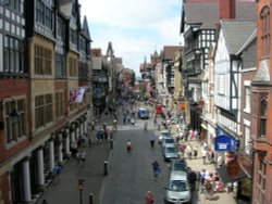 Watergate Street from the walls - Chester