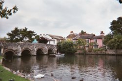 view of Castle Street bridge, Christchurch, Dorset